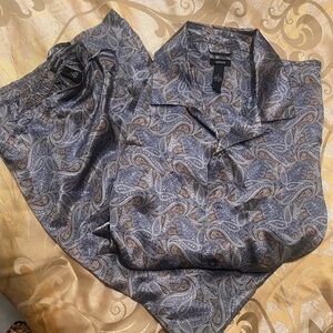 Alfani 100% Silk Paisley Pajama Set NWOT SIZE L
